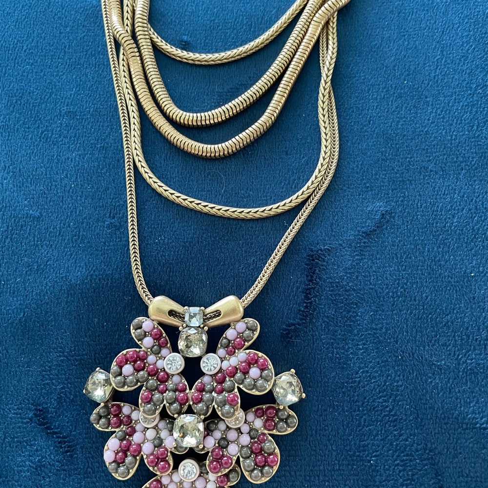 Stella & Dot Five Strand Pendant Necklace